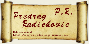 Predrag Radičković vizit kartica